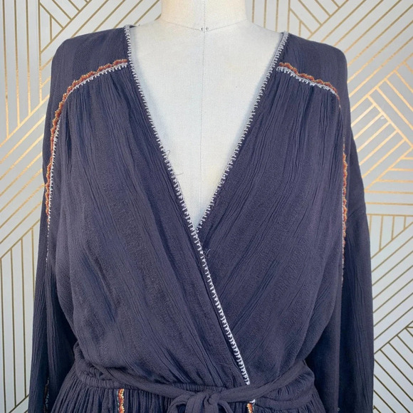 Free People Delilah Embroidered Minidress Blue - Picture 3 of 12